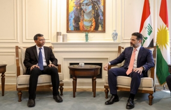 Ambassador Prashant Pise met H.E. Mr. Qubad Talabani,  Deputy Prime Minister of the Kurdistan Regional Government (KRG) on June 04. During the meeting, bilateral issues of mutual interest were discussed.