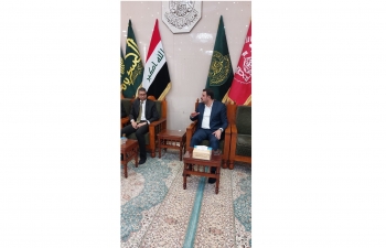 Ambassador Prashant Pise visited the holy shrine of Imam Ali bin Abi Talib during his visit to Najaf on June 12, 2024. He was received by Mr. Mushtaq Al-Amiri, Director of Protocol at the Holy Shrine of Imam Ali".
