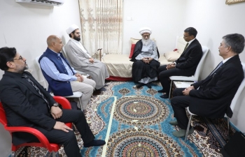  Ambassador Prashant Pise met with the religious authority, His Eminence Grand Ayatollah Sheikh Bashir Hussein Al-Najafi and His son Sheikh Ali Najafi on June 12, 2024. During the meeting, the role of the Indian Embassy in caring for the interests of the Indian Diaspora / Indian community was highlighted.