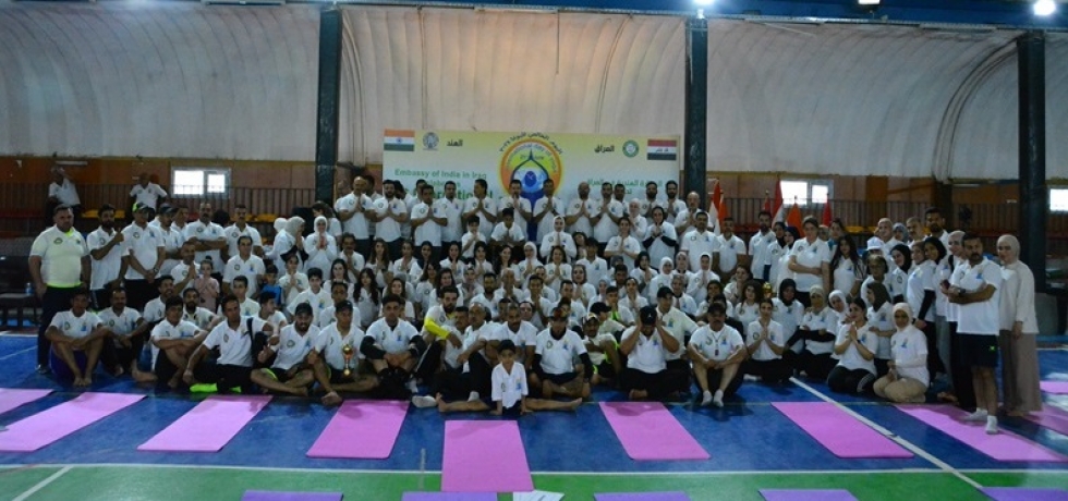 Embassy of India celebrated the 10th International Day of Yoga in Baghdad with the theme 'Yoga for Self and Society' in collaboration with the Ministry of Youth and Sports.