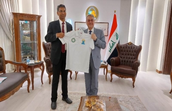 Ambassador Prashant Pise met H.E. Mr. Mohammed Hussein Bahr Al-Uloum, MOFA, Iraq’s Undersecretary for Bilateral Relations on 26th June. During the meeting, issues of common interest were discussed.