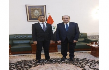  On 13 August, on the verge of his tenure in Iraq, Ambassador Prashant Pise paid a farewell call on. H.E. Mr. Nouri Kamel Al-Maliki, former Prime Minister of Iraq and thanked H.E. for the support and cooperation extended leading to further strengthening of warm and friendly relations between India and Iraq.