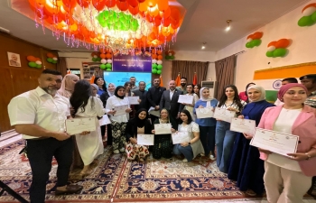 On the occasion of 78th Independence Day, Embassy of India, Baghdad organized Yoga Convocation Ceremony for successful participants of yoga courses. A great enthusiasm has been observed among the participants.