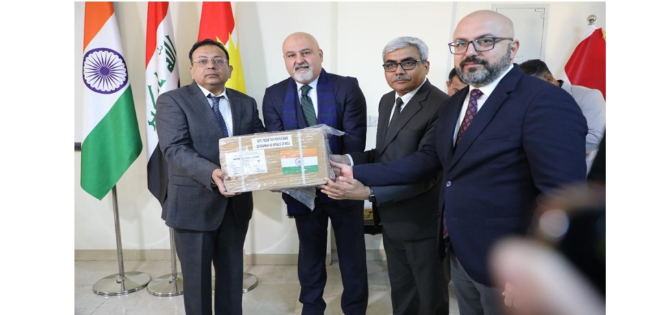 On February 10, Ambassador Soumen Bagchi, accompanied by Consul General, Erbil Madan Gopal, visited the Halabja Hospital in Iraqi Kurdistan to hand over the consignment of medicines, gifted by the Government of India as part of ‘India for Humanity’ initiative.  